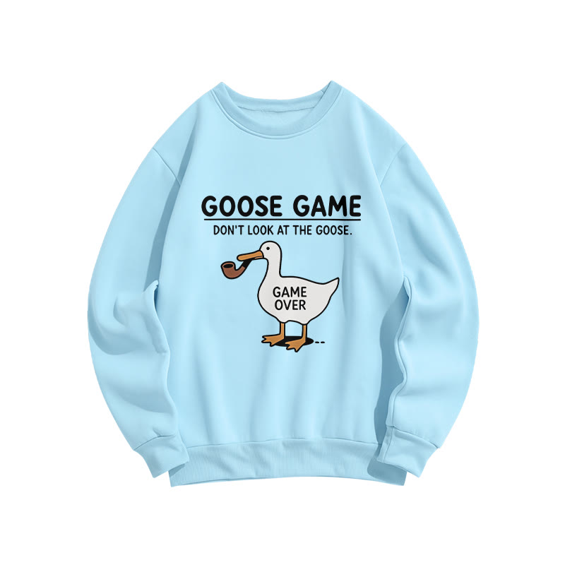 Funny Goose Game Pattern Crew Neck Sweatshirt - Blue - US16-18(2XL) - image 4