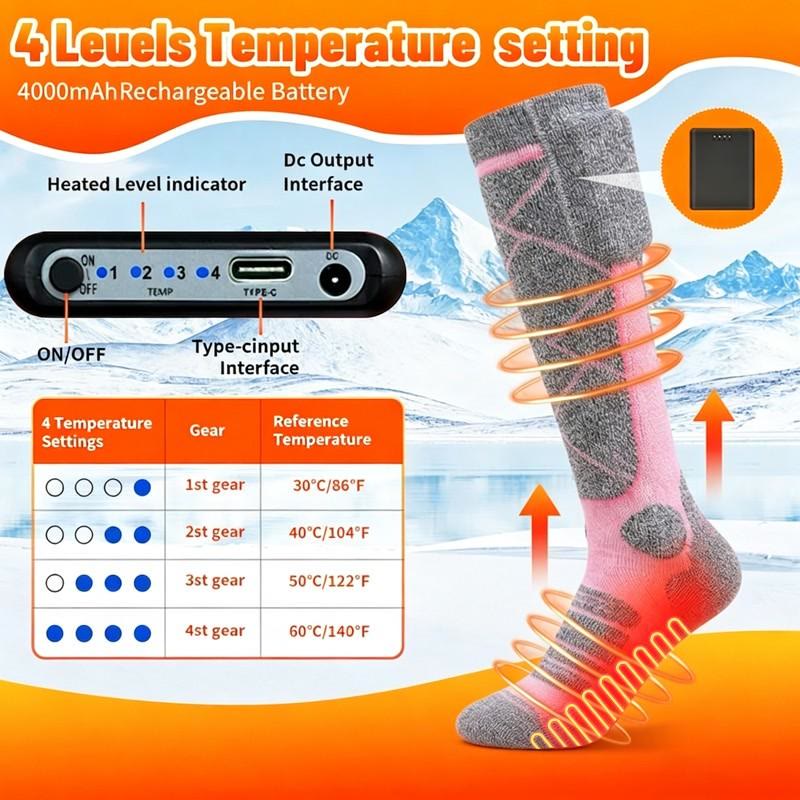 Unisex Heated Socks, Battery-Powered Electric Heating Socks, Winter Warmth Socks for Outdoor Activities, Fishing, Hunting - image 4