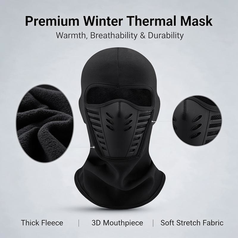 Unisex Fleece Full Face Balaclava Ski Mask - Windproof, Anti-Haze, Soft Sports & Outdoor Hat, Motorcycle Accessories for Skiing - image 6
