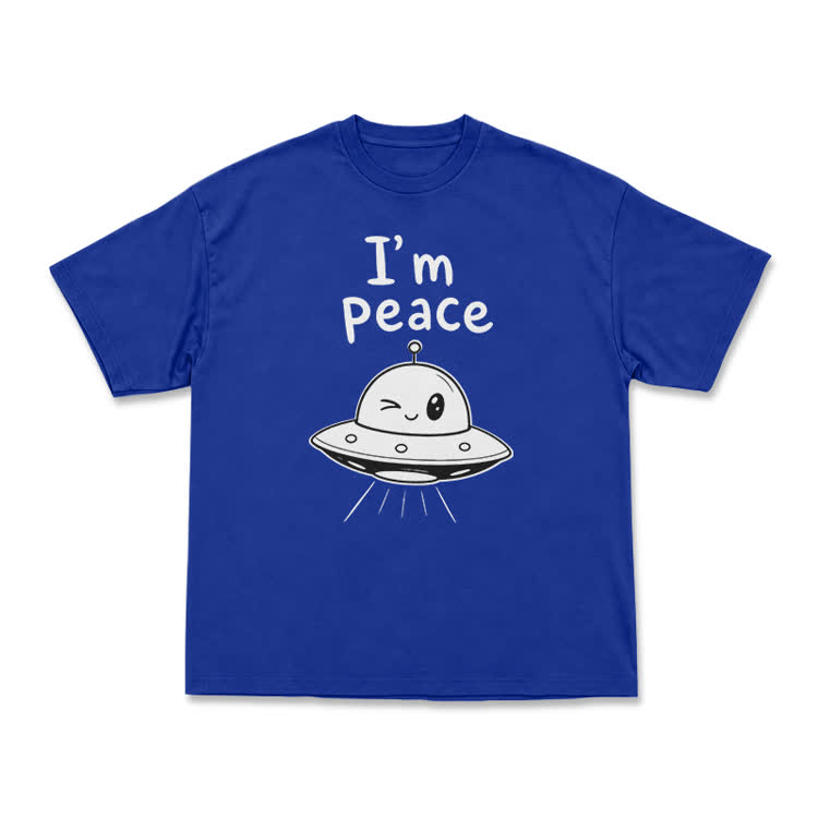I'm Peace UFO Graphic T-Shirt - Blue - US16-18(2XL) - image 12