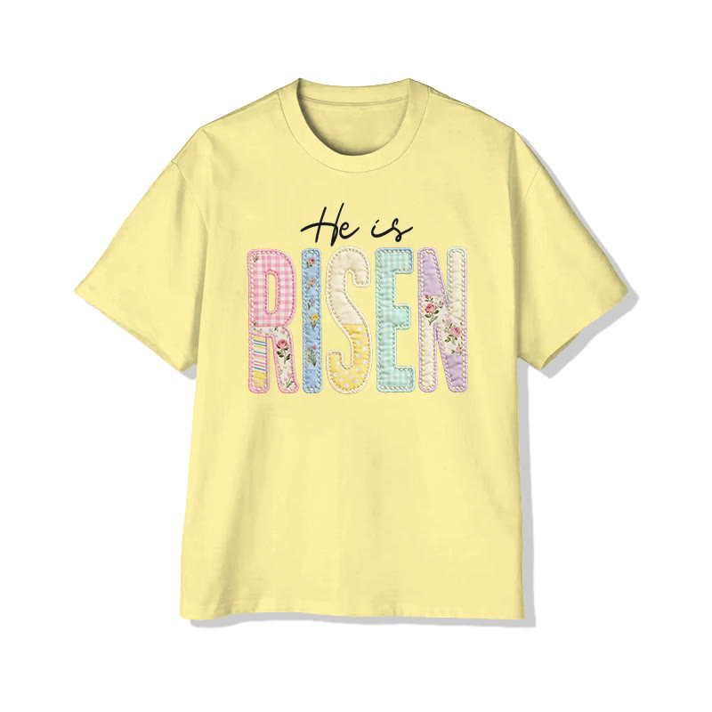 Christian He Is Risen Pattern Print Pattern Cotton Print T-shirt - image 10