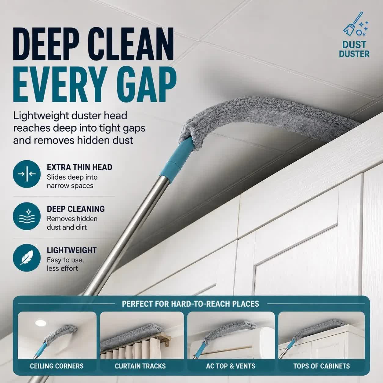 Replacement Gap Duster for Home Corner Place, Durable Flexible Arbitrary Bending Microfiber Dust Brush🧹 - image 6