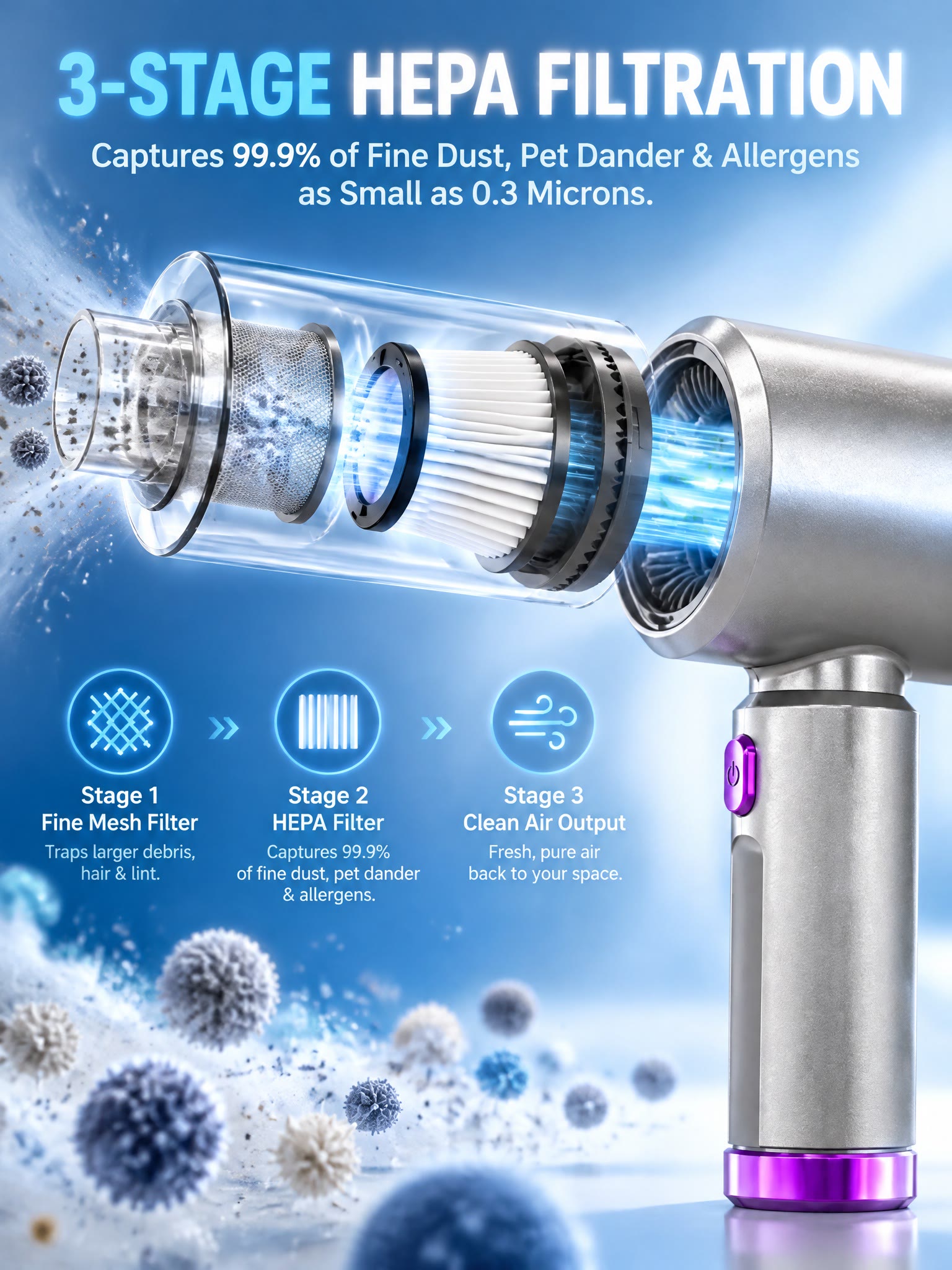 32,000Pa Powerful Cordless Car Vacuum Cleaner - image 25