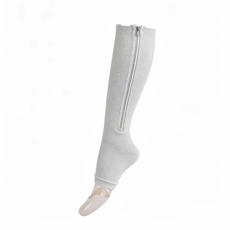 Easy-On Zipper Compression Socks – Comfortable Everyday Support - Grey - XXL (195-250 lbs+) - Open-toe - image 14