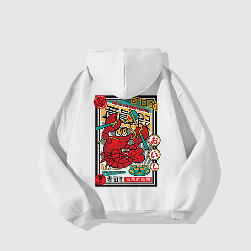 Unisex  Japanese Lobster King Print Long Sleeved Hoodie - image 3