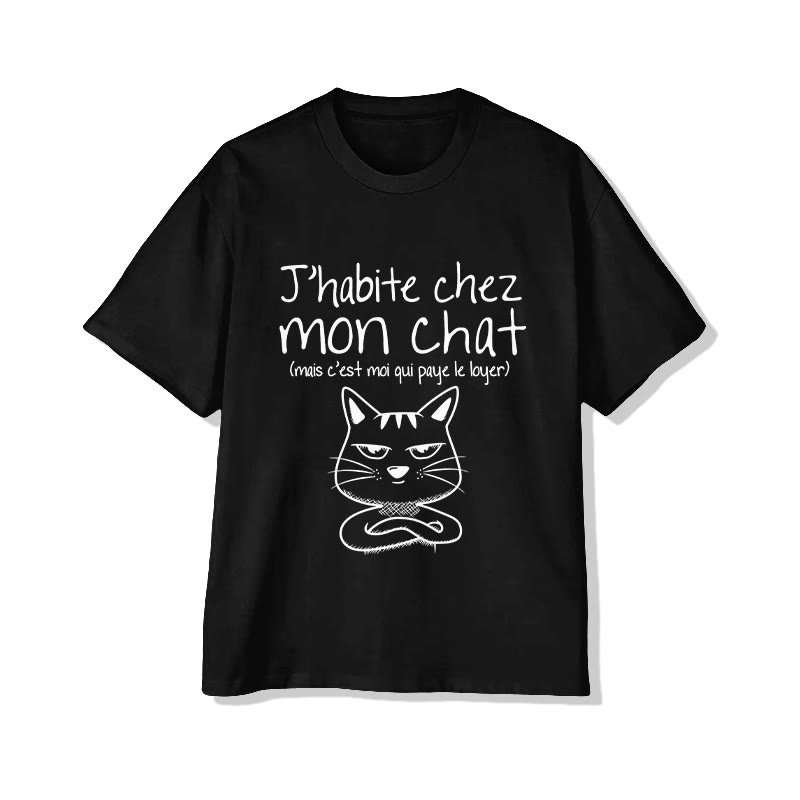 Unisex Funny Cats Sarcastic Slogans Print Short Sleeve Crew Neck T-Shirt - Black - 2XL - image 4