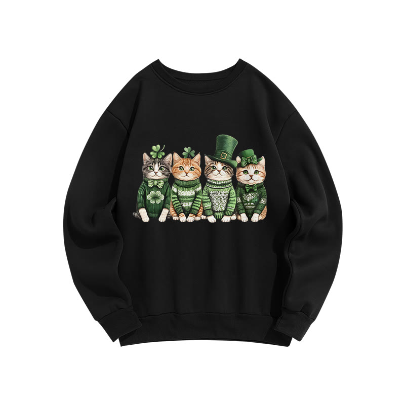 St. Patrick's Lucky Kittens Print Sweatshirt - Black - US16-18(2XL) - image 5