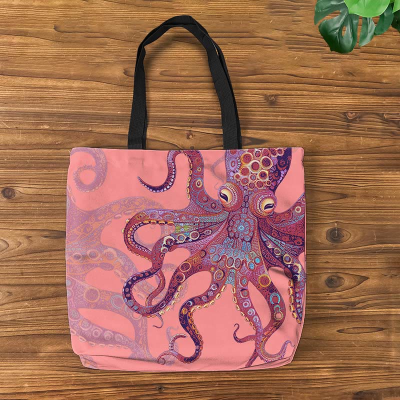 Unique Exquisite Octopus Pattern Art Print Bag - Pink - one size - image 8