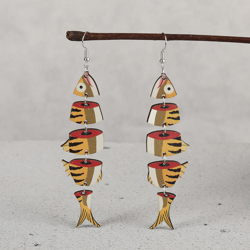 Funnycutting Fish Eco-friendly Acrylic And Wood Earring - image 21