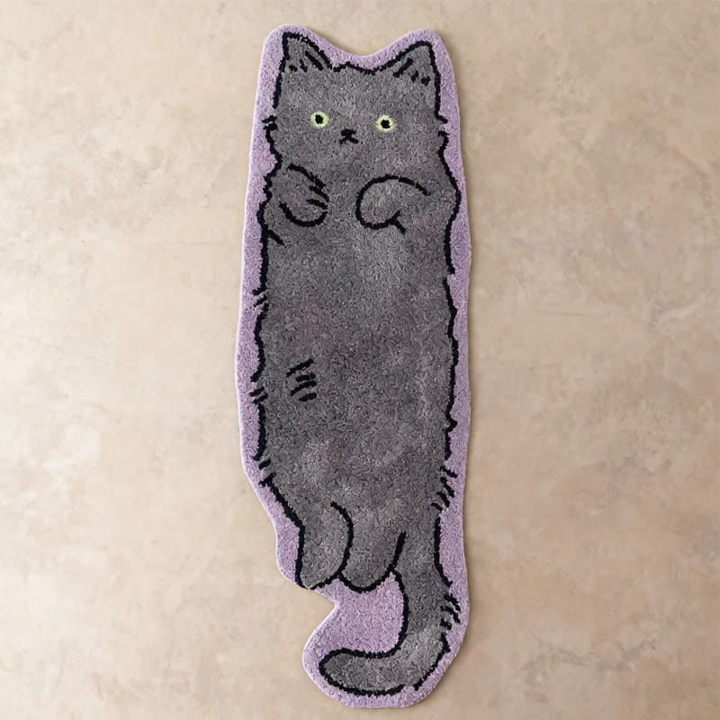 Cute Cat-shaped Soft Faux Cashmere Area Rug Floor Mat - Russian Blue Cat - 40*60cm - image 6
