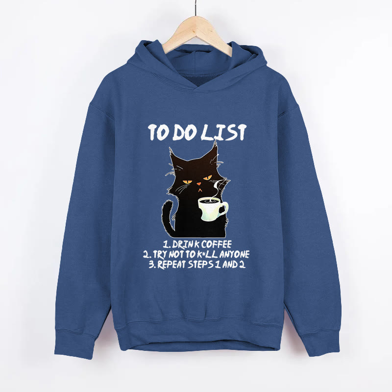 Unisex TO DO LIST  Long Sleeved Hoodie - Dark Blue - US44-46(8XL) - image 4