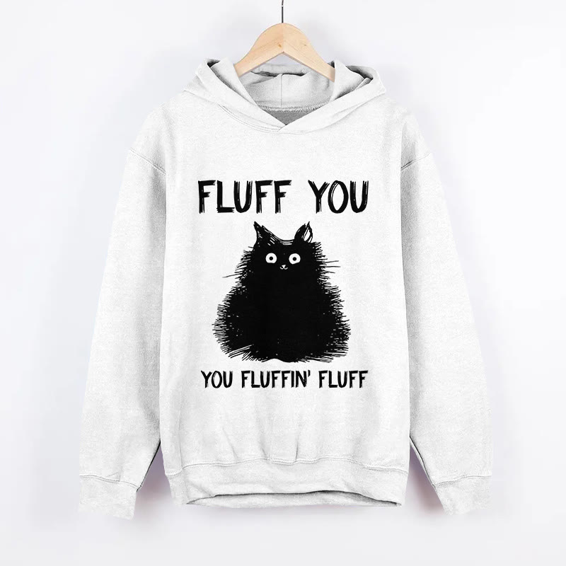 Unisex Funny Cat Long Sleeved Hoodie - White - US44-46(8XL) - image 5