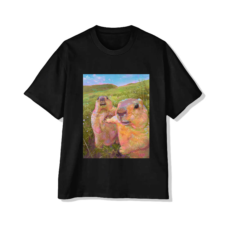 Unisex  Stay Calm Emoji Pack Print Short Sleeved Crew Neck T-Shirt - Black - 2XL - image 5