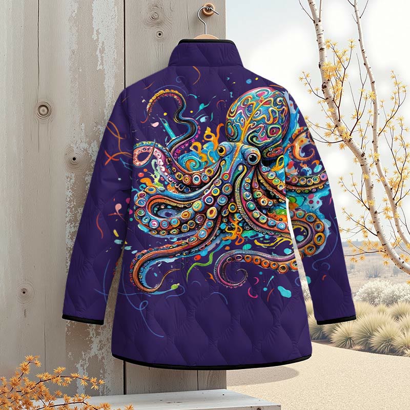 Vintage Rainbow Octopus Art Print Outerwear Jackets - image 13