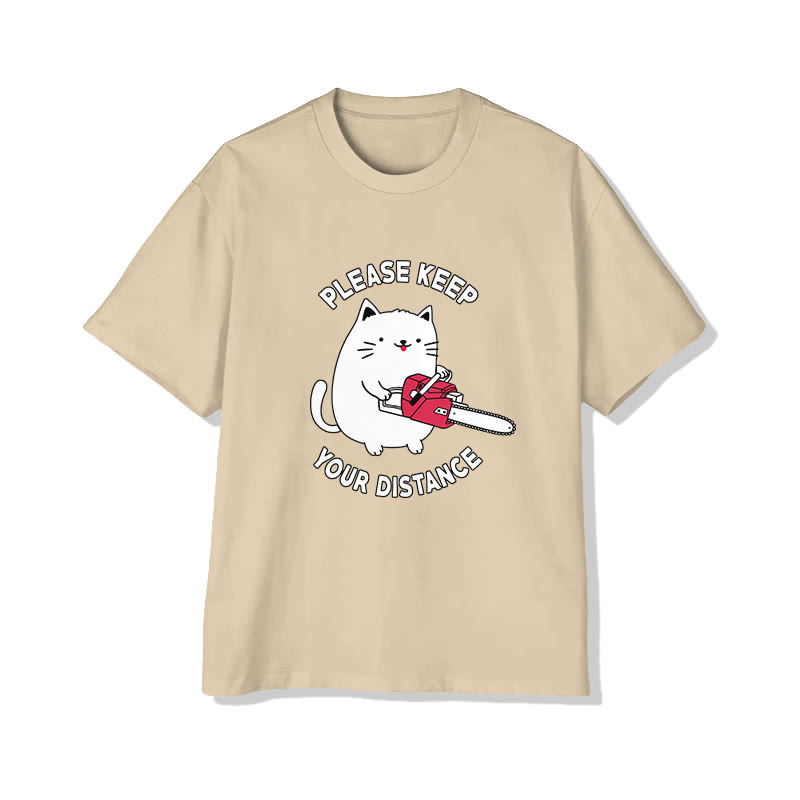 Unisex Keep Your Distance Short Sleeve Crew Neck T-shirt - Apricot - 2XL - image 4