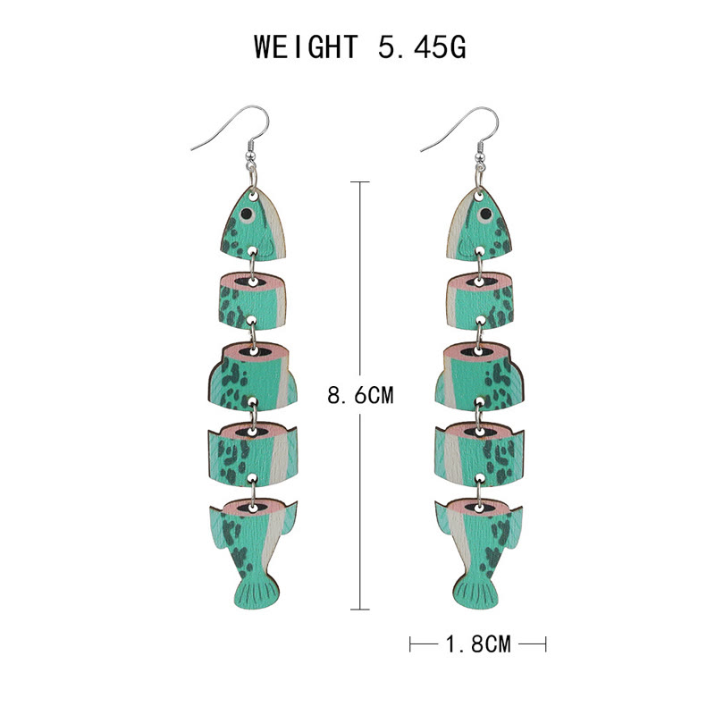 Funnycutting Fish Eco-friendly Acrylic And Wood Earring - image 19