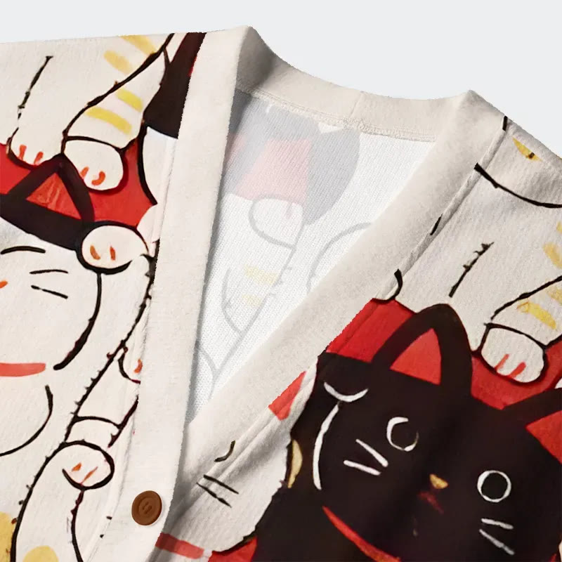 Lucky Cat Long Sleeved Sweater Cardigan - image 3