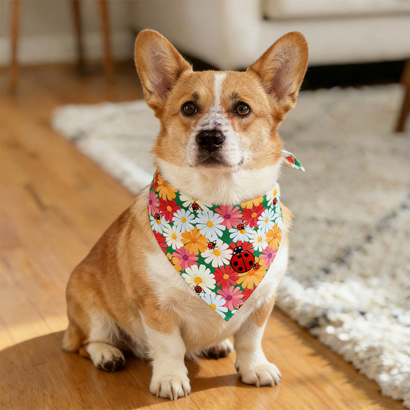Cute Floral Pattern Prints dog and cat bandana - 7 - 45*45 - image 10