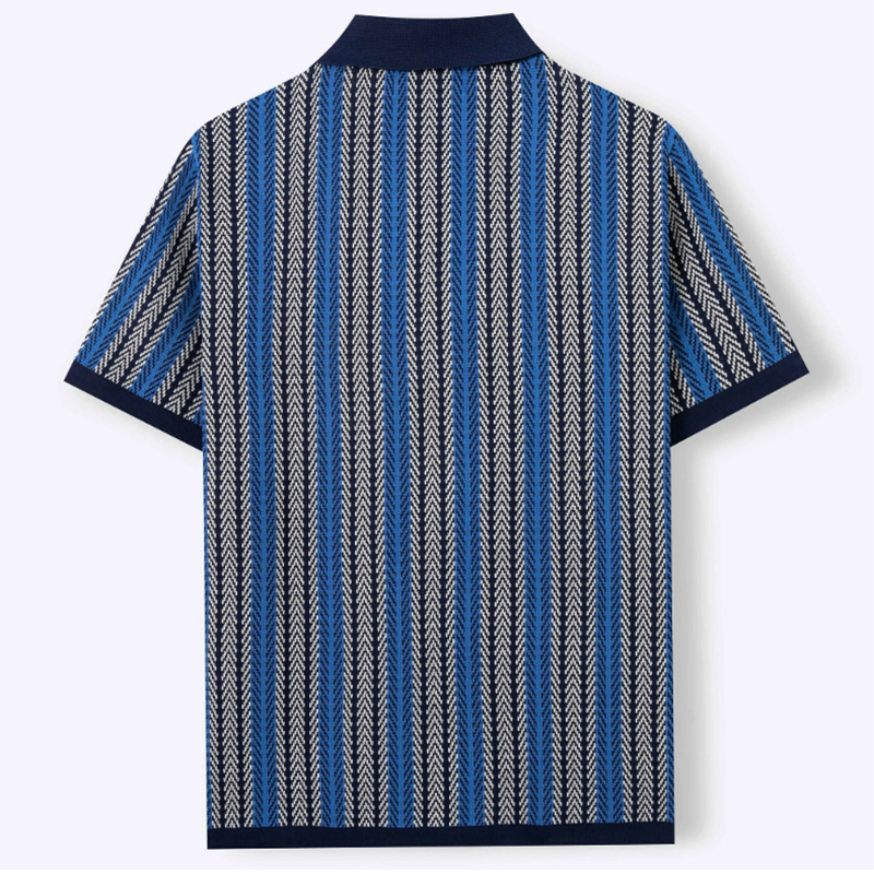 Knitted Striped Lapel Shirt - image 7