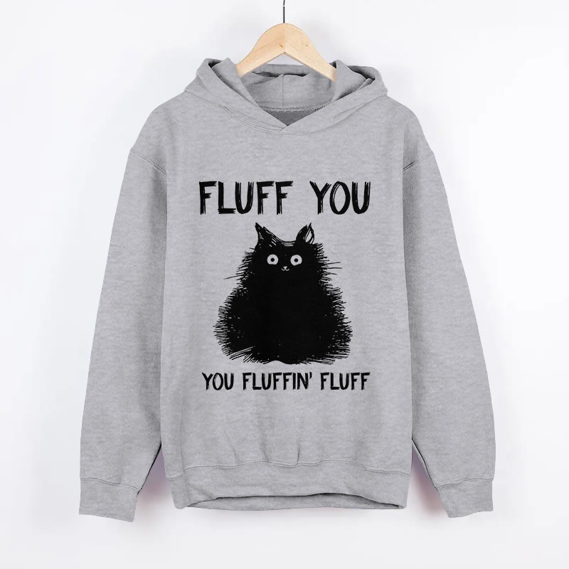 Unisex Funny Cat Long Sleeved Hoodie - Grey - US44-46(8XL) - image 3