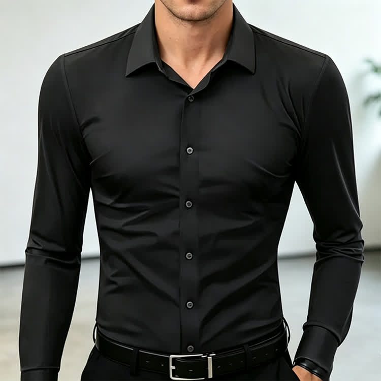 Gentle Office Man High Elasticity Non-iron Thin Shirt - image 7