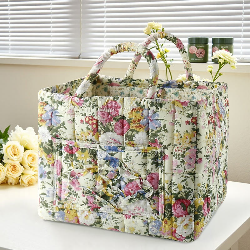 Elegant Floral Pattern Quilted Storage Basket - 2266 - 33*27*28 - image 15