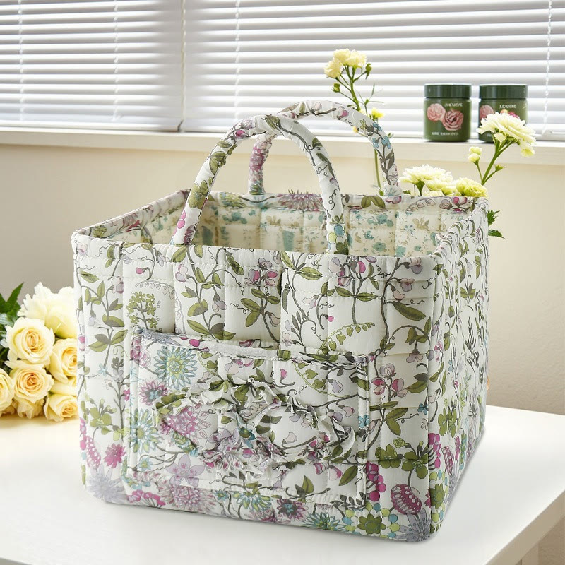 Elegant Floral Pattern Quilted Storage Basket - 1538 - 33*27*28 - image 9