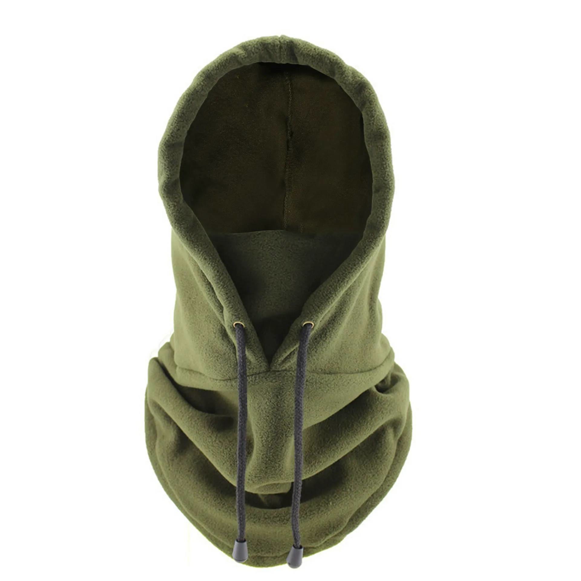 Derong Thermal Drawstring Windproof Balaclava Hood - Army Green - one size - image 9