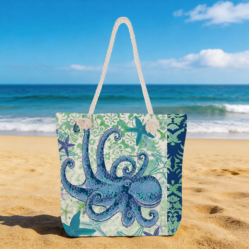 Retro Rope Single-shoulder Tote Bag - octopus-04 - 45*35*12cm - image 7