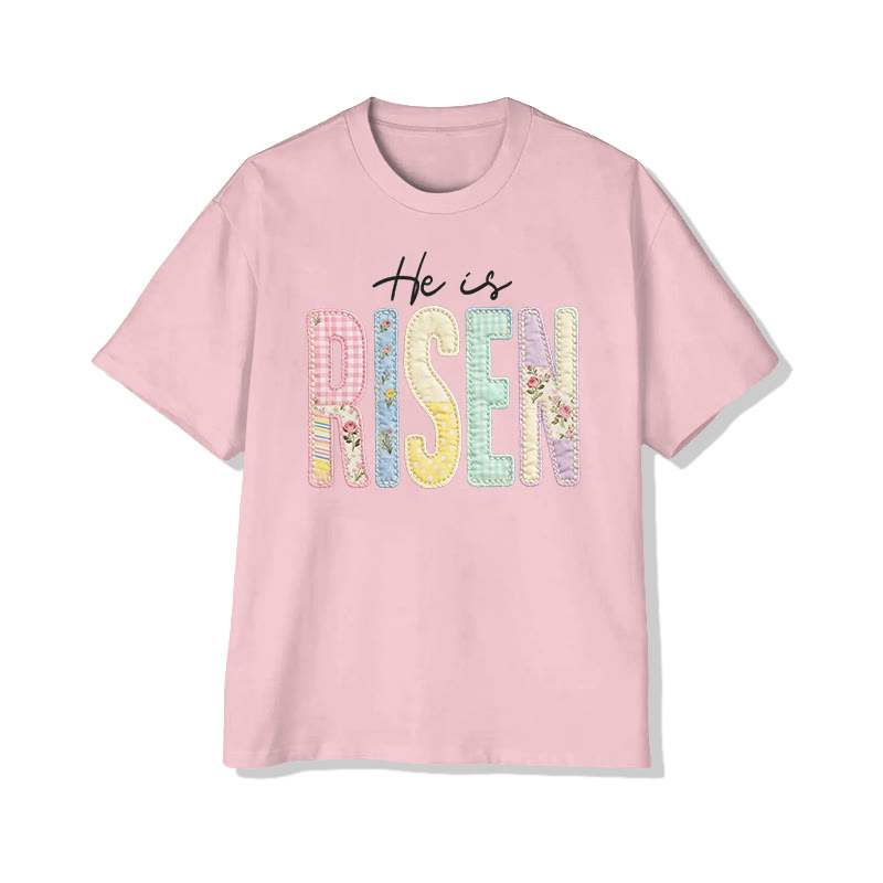 Christian He Is Risen Pattern Print Pattern Cotton Print T-shirt - Pink - US16-18(2XL) - image 9