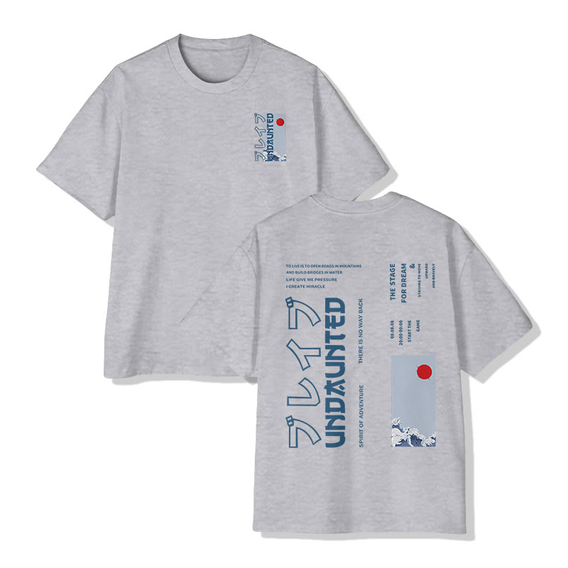 Unisex Undaunted Print  Short Sleeve Crew Neck T-Shirt - Grey - 2XL - image 4