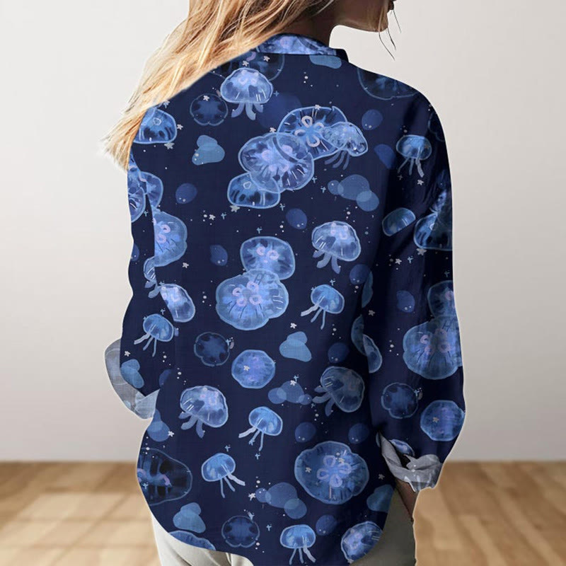 Lovely Jellyfish Art Print Long Sleeve Shirt - image 3