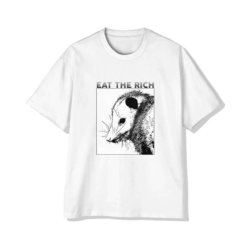Unisex Eat The Rich Short Sleeve Crew Neck T-shirt - White - 2XL - image 3