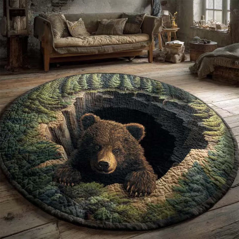 3D Visual Effect Round Animal Print Floor Mat, Non-slip, Wear-resistant, Dirt-resistant And Easy To Clean - 3 - 160*160cm - image 3