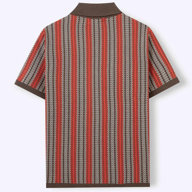 Knitted Striped Lapel Shirt - image 9
