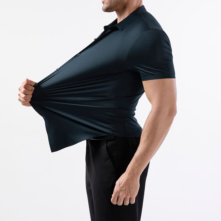 Gentle Office Man High Elasticity Non-iron Short-sleeve Thin Shirt - image 10