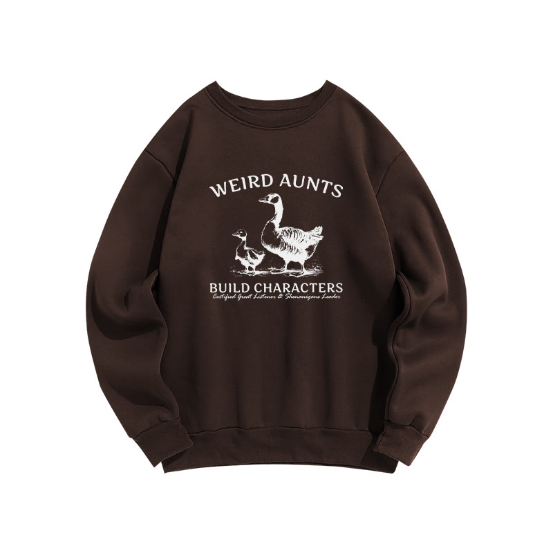 Weird Aunt Graphic Goose Club Print Sweatshirt - Brown - US16-18(2XL) - image 7