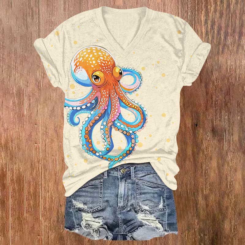 Japanese Funny Bubble Octopus Art Print Pocket Loose Pants - Apricot - US32-34(5XL) - image 5