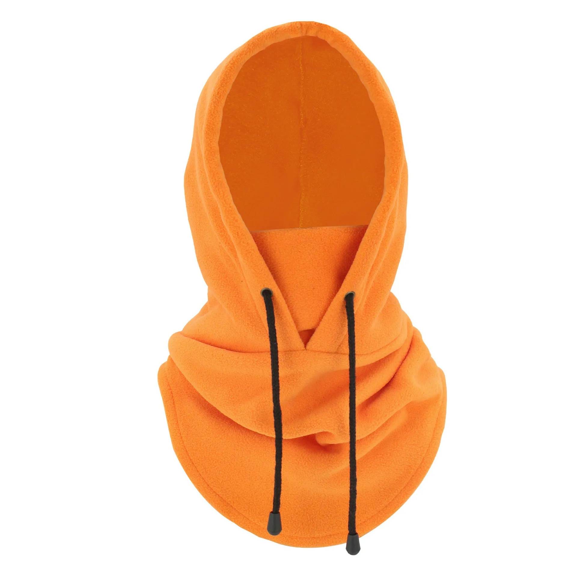 Derong Thermal Drawstring Windproof Balaclava Hood - Orange - one size - image 13