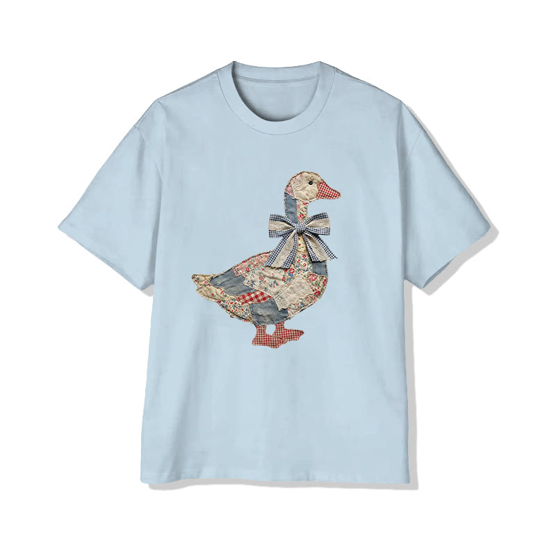 Farm Friends Ducks Pattern Print Pattern Cotton Print T-shirt - Light Blue - US16-18(2XL) - image 8