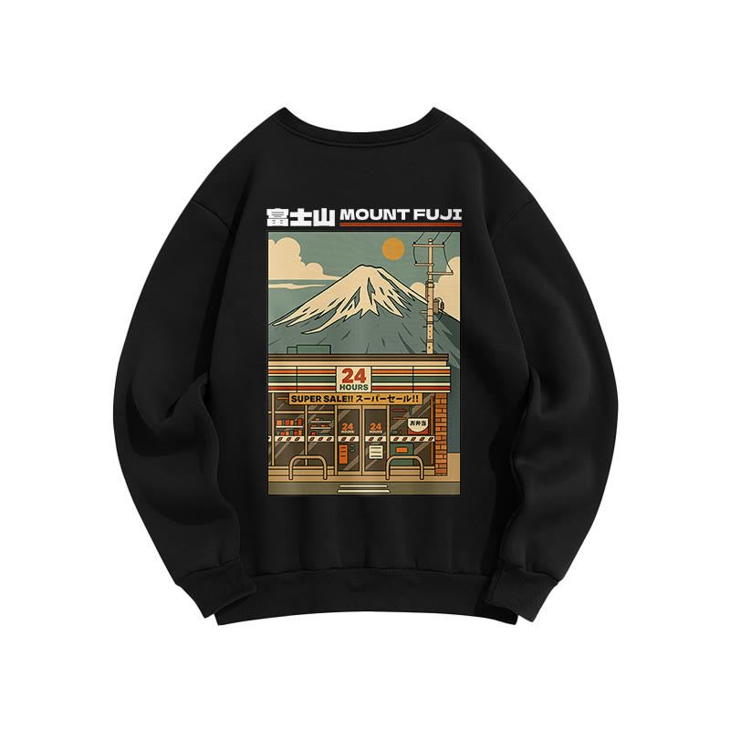 Unisex Fuji Mart Print Long Sleeve Crew Neck Sweatshirt - Black - US16-18(2XL) - image 6