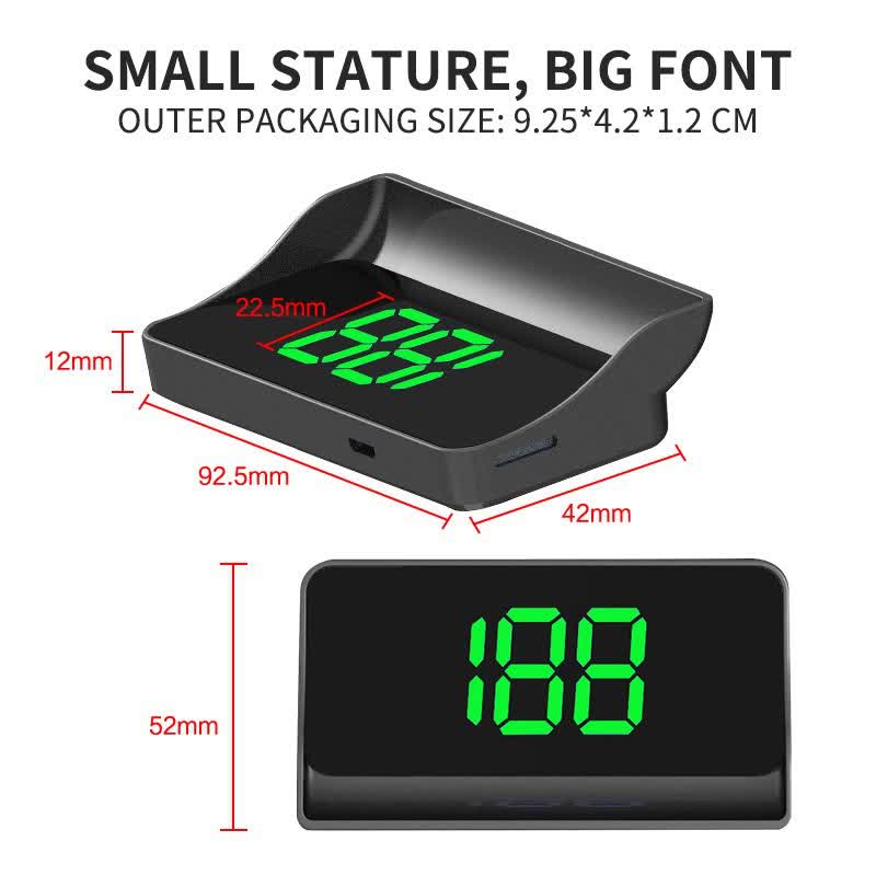 GPS HUD Speedometer for Cars – Large MPH Display, Auto Brightness, USB Plug & Play - image 3