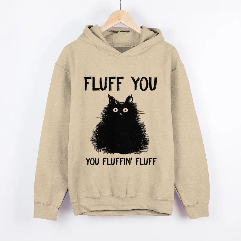 Unisex Funny Cat Long Sleeved Hoodie - Apricot - US44-46(8XL) - image 4