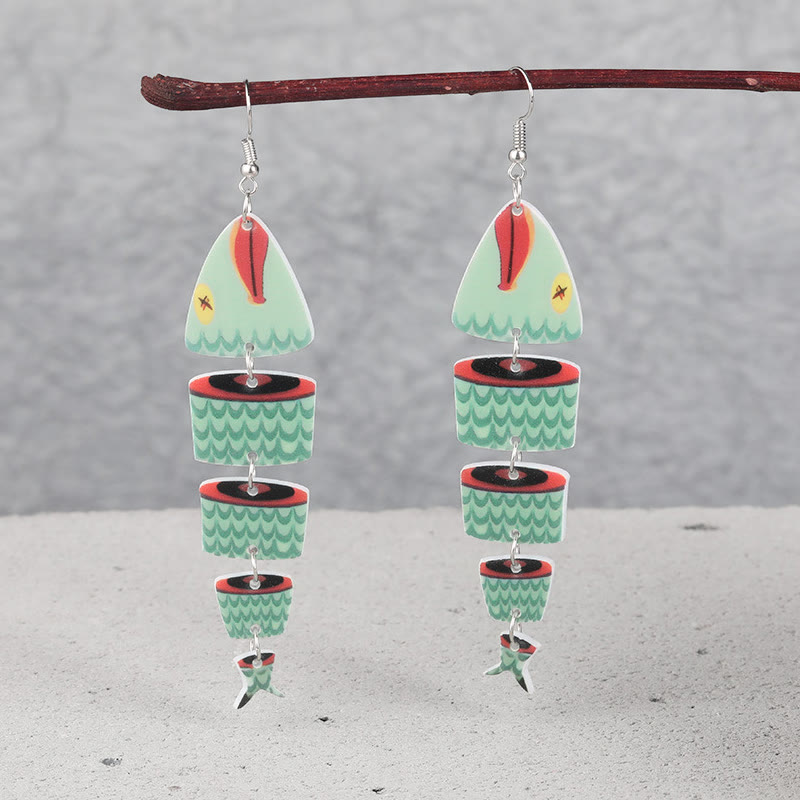 Funnycutting Fish Eco-friendly Acrylic And Wood Earring - image 6