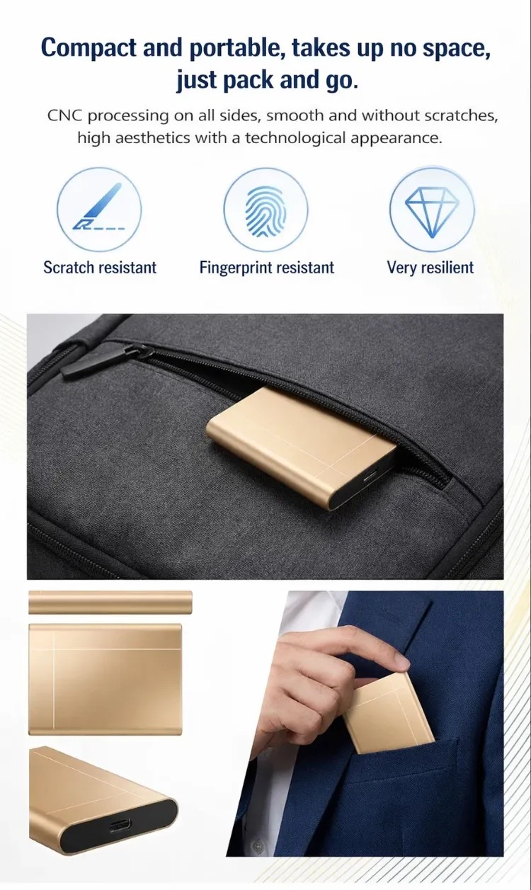 Portable External SSD, High-Speed Solid State Drive, 500GB 1TB 2TB Storage for Laptop, Desktop & Mobile Devices