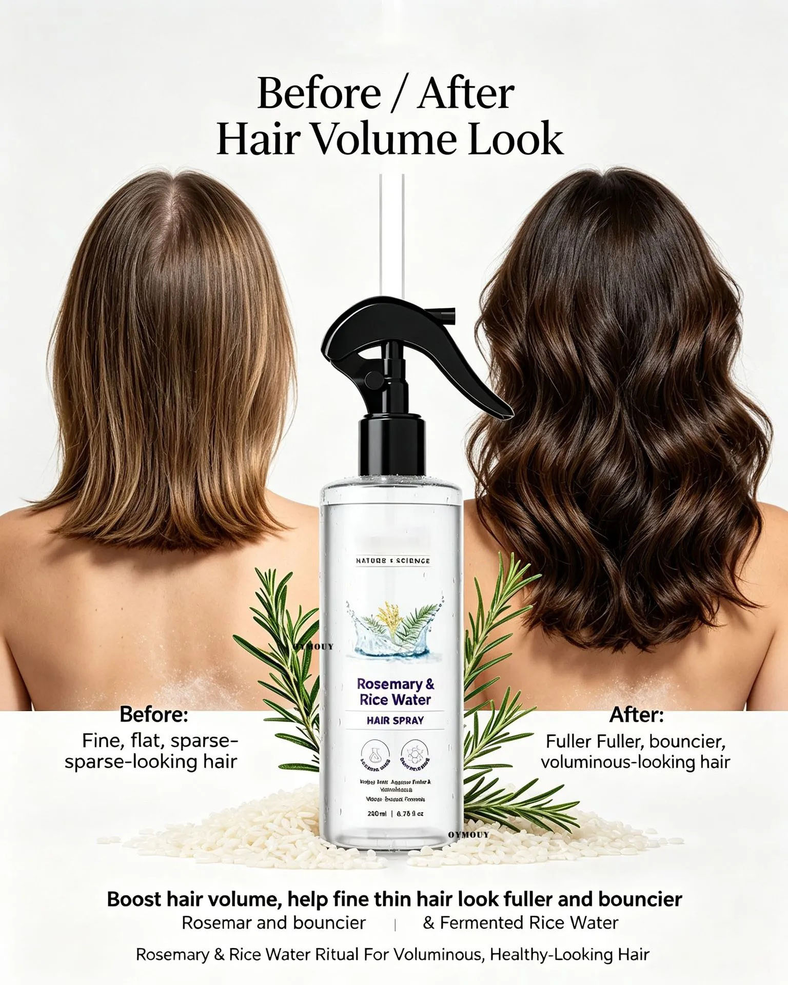 Nature x Science Rosemary Water and Rice Water |100% Natural Extract | Soft & Smooth Hair Non-Greasy & Fast Absorbing | 200 ml