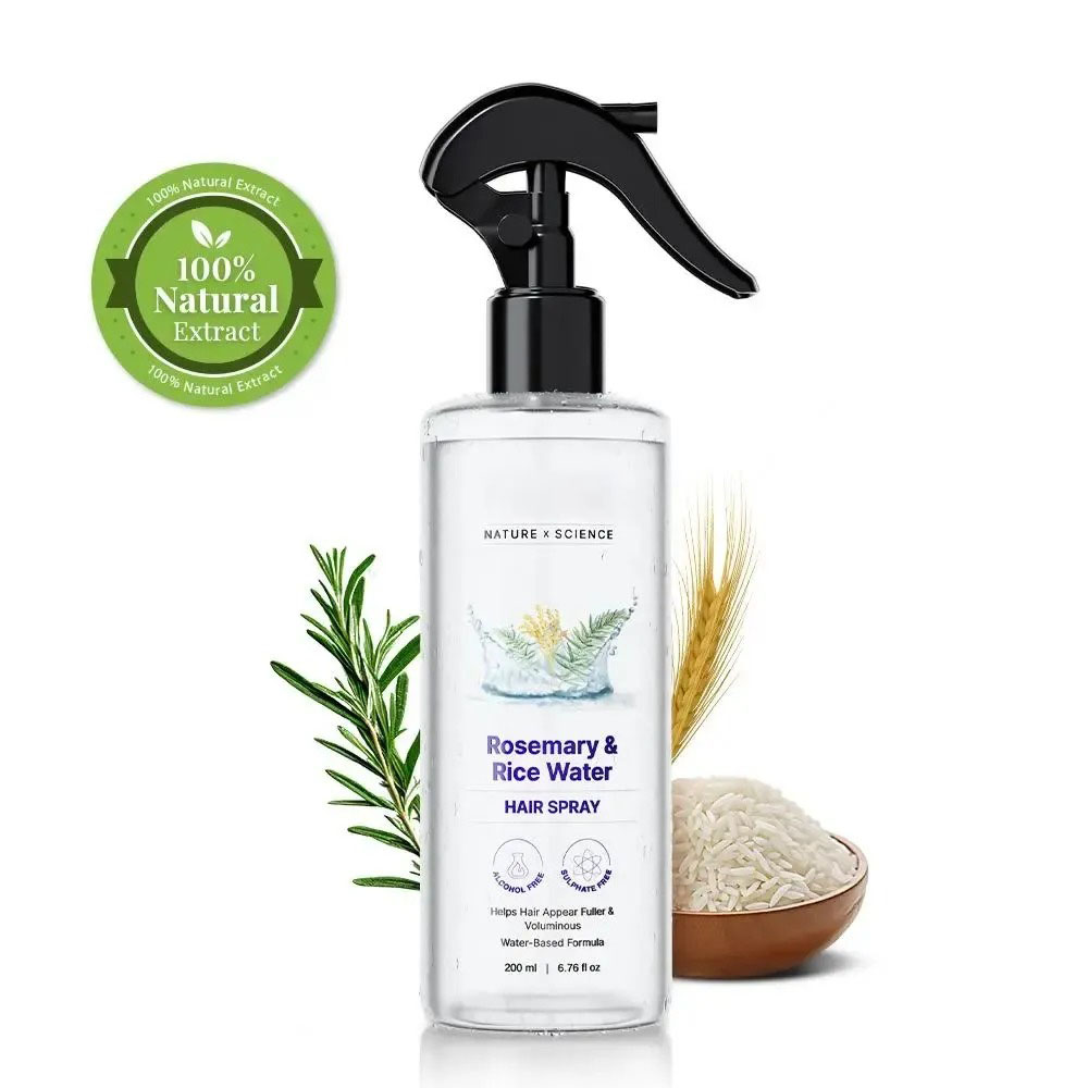 Nature x Science Rosemary Water and Rice Water |100% Natural Extract | Soft & Smooth Hair Non-Greasy & Fast Absorbing | 200 ml