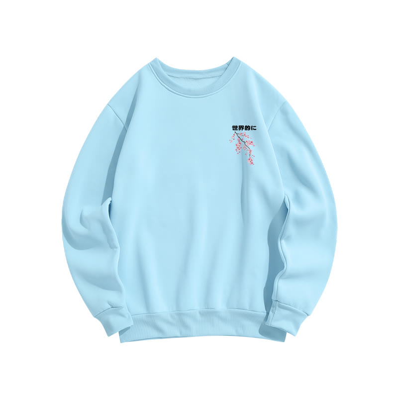 Unisex Cherry Blossom  Print Long Sleeve Crew Neck Sweatshirt - image 11