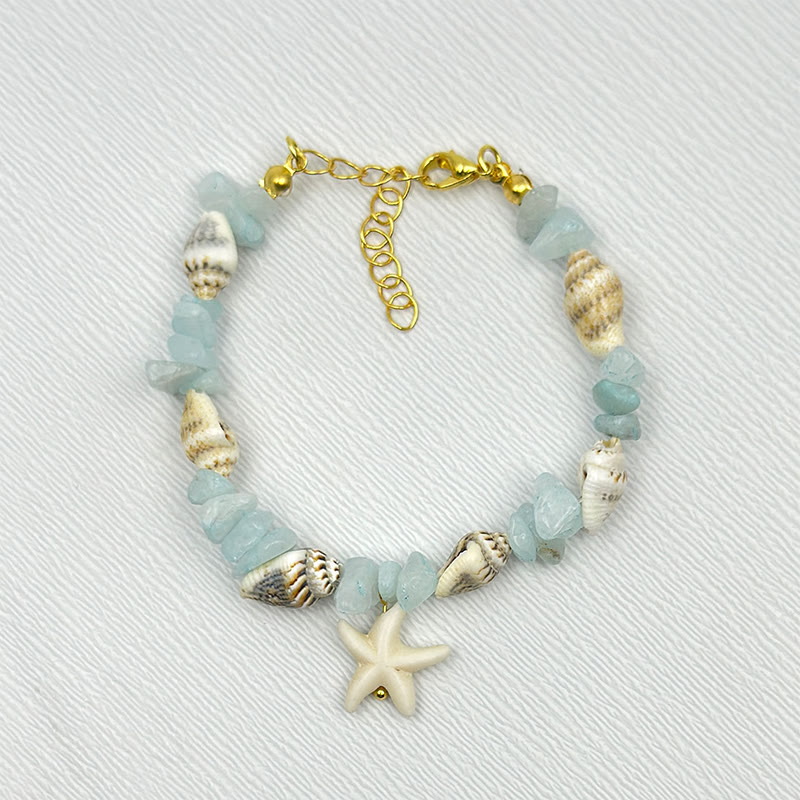 Beach Shell And Starfish Handmade Bracelet - 29 - 15-20cm - image 36