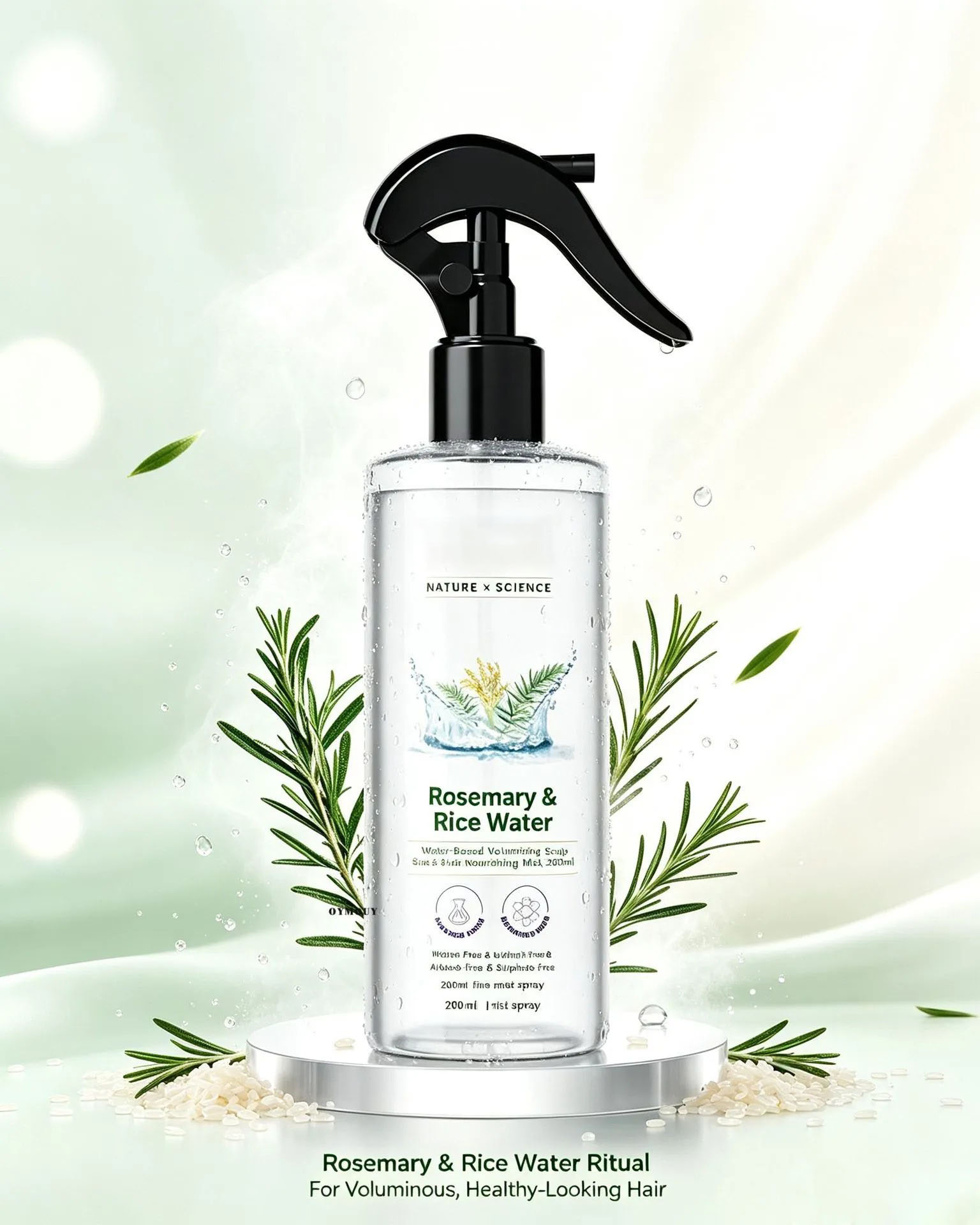 Nature x Science Rosemary Water and Rice Water |100% Natural Extract | Soft & Smooth Hair Non-Greasy & Fast Absorbing | 200 ml
